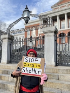 photo of protest in front of State House