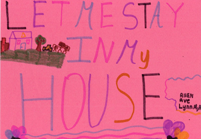 Let me stay in my house drawing by child